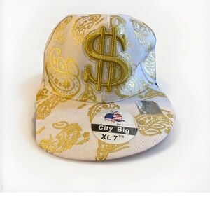 Gold Paisley Dollar Sign Cap